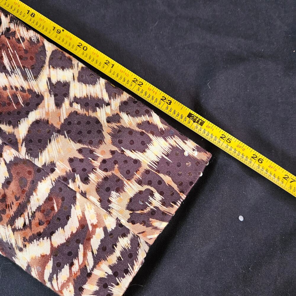 View Animal Print Blazer Size 8 Zip Up Sequin Brown Black Cheetah Leopard Mature - Picture 8 of 11